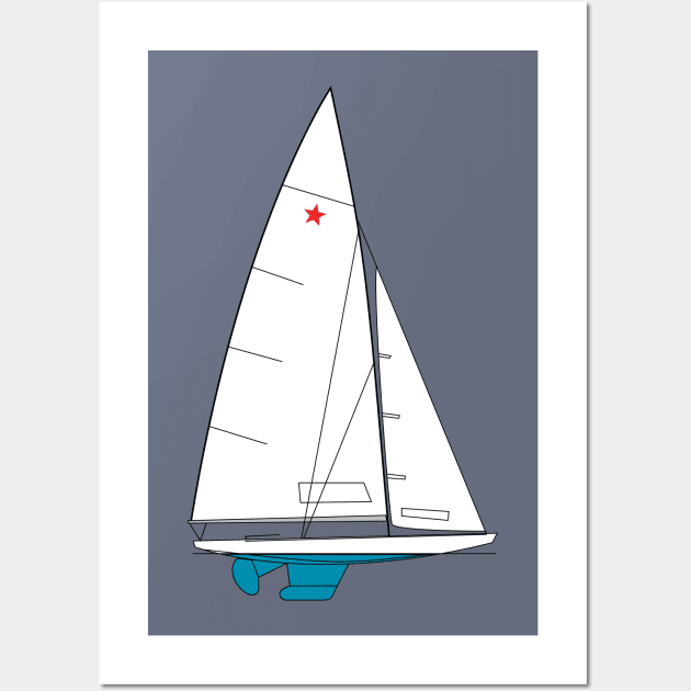 Star One-Design Sailboat Wall Art by CHBB